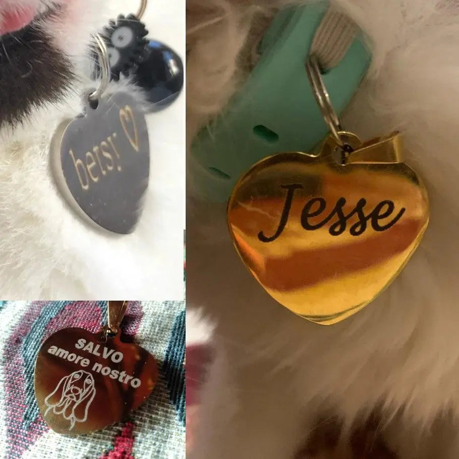 Custom Dog Cat ID Tag Engraved Personalized Pet Collar Charm Name Pendant Bone Keyring Necklace Puppy Accessory Dropshipping - petguardiansupplies