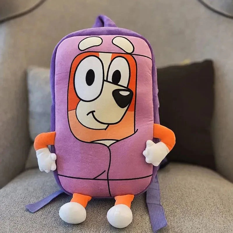 Bluey Family Cosplay Kindergarten Child Cartoon School Bag Bluebin Dog Backpack Kawaii Bluey Orange Dog Children's Backpack Toys - petguardiansupplies