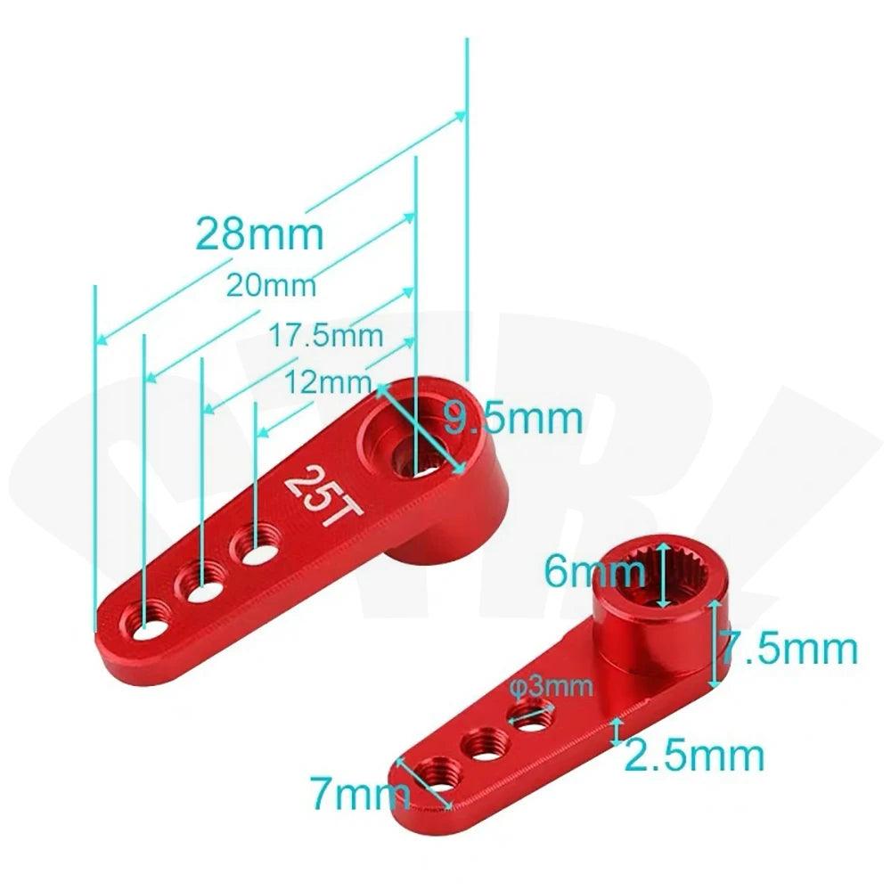 25T Metal Servo Arm One-way Swing Arm Heightened and Lengthened for 1/10 RC Boat SCX10 HSP TRX4 30-100CC Light Truck Aircraft - petguardiansupplies