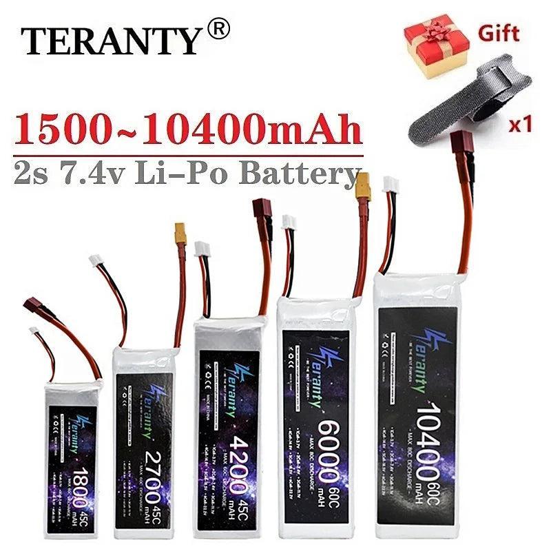 2S Lipo Battery 7.4v 1500mah 1800mah 2200mah 3000mah 4200mah 5200mah 6000mah 7200mah 10400mah JST/XT60/T RC Parts 7.4v Battery - petguardiansupplies