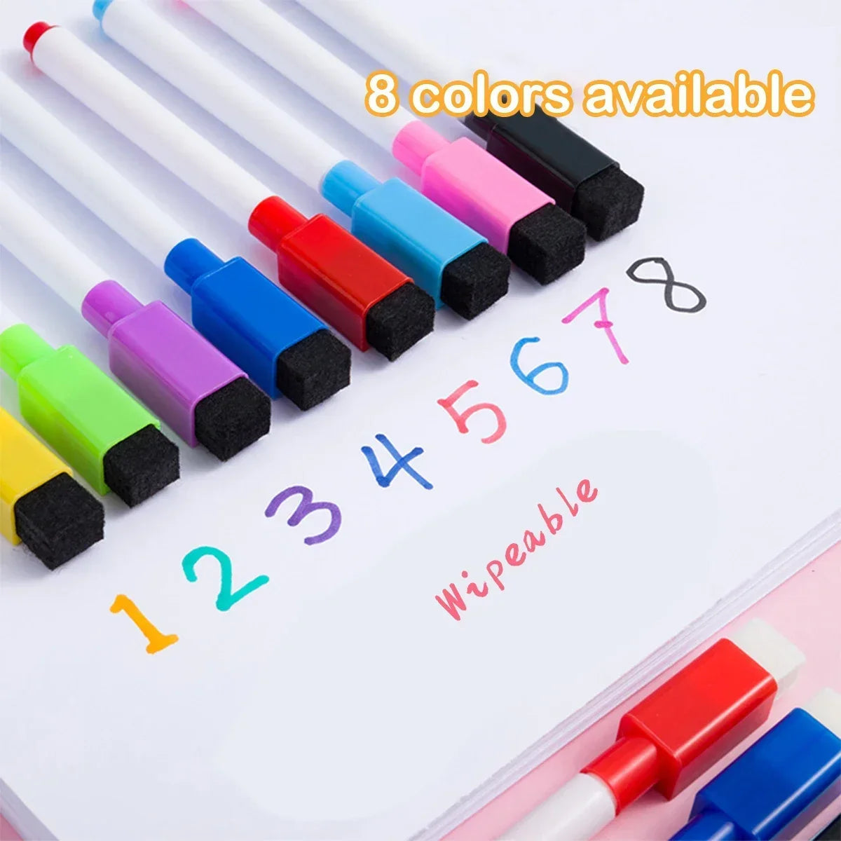 Magnetic Erasable Whiteboard Pen Color Options Blackboard Note Numbering Stationery Office Teaching Supplies for Classroom Use - petguardiansupplies