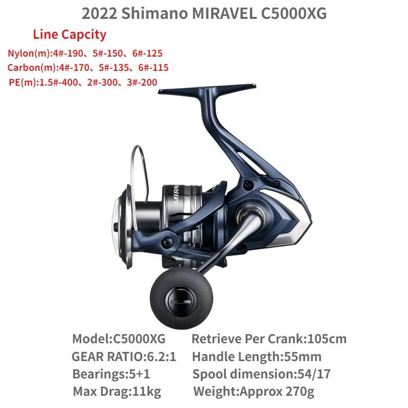 2022 Shimano MIRAVEL 1000 C2000S C2000SHG 2500 2500HG 2500S 2500SHG C3000 C3000HG 4000 4000XG C5000XG Spinning Fishing Reels - petguardiansupplies