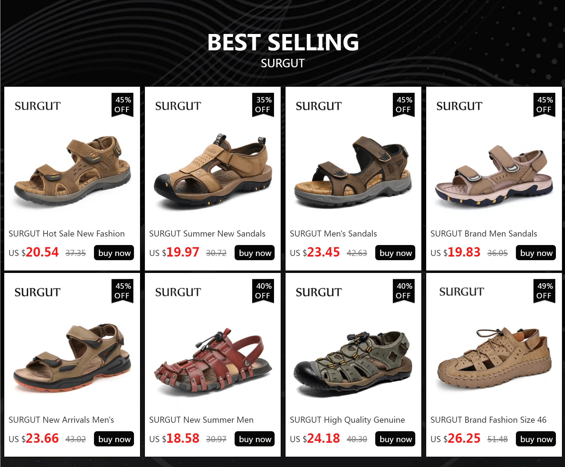 SURGUT Hot Sale New Fashion Summer Leisure Beach Men Shoes High Quality Leather Sandals The Big Yards Men's Sandals Size 38-48 - petguardiansupplies