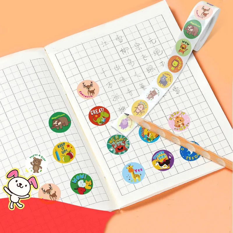 100-500PCS Children's stickers for kids Infantiles Rolling Animal Stickers photocard decor Cartoon Stickers Cute Stationery - petguardiansupplies