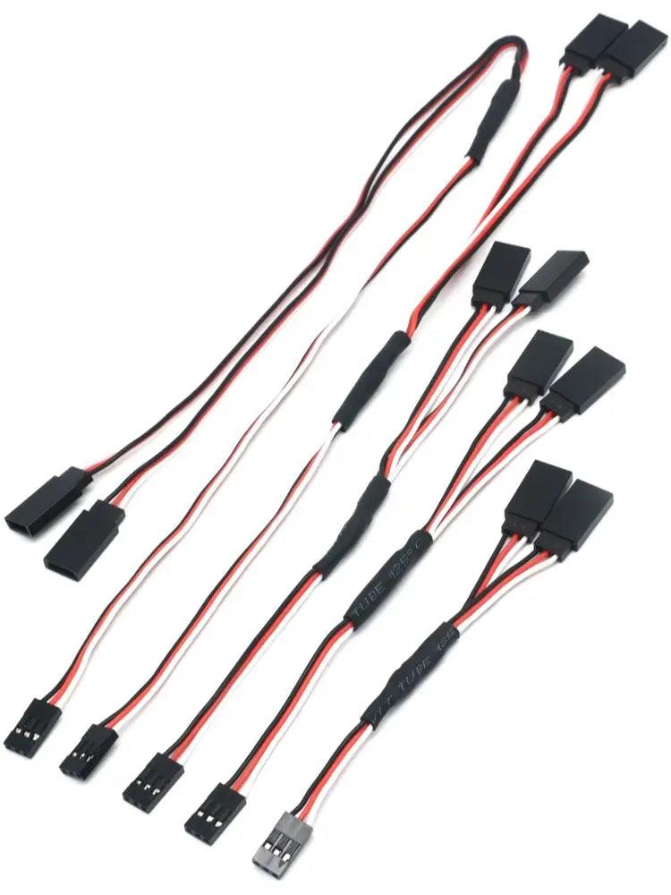 5pcs/lot 150mm 300mm 500mm RC Servo Y Extension Cord Cable Lead Wire for JR Futaba Rc Battery Drone Car Boat Helicopter Airplane - petguardiansupplies