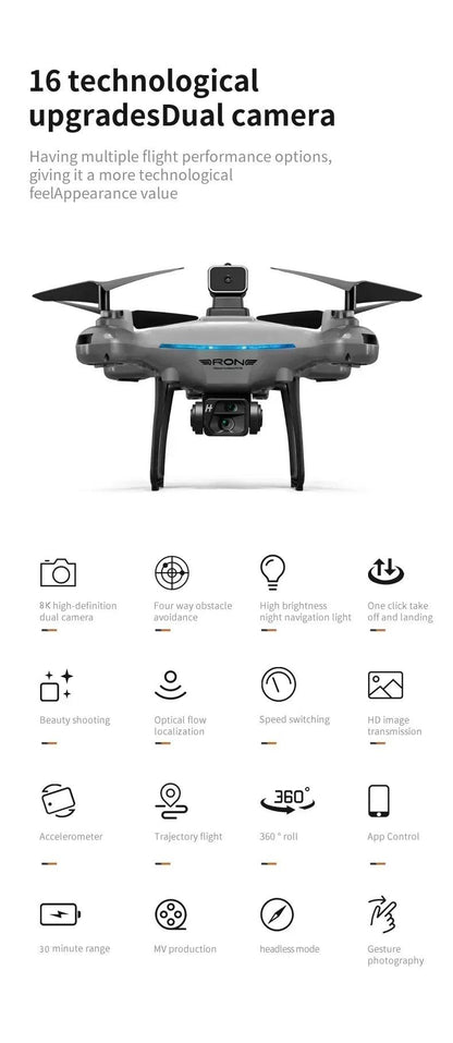 KY102 Drone Professional 8K HD Dual Camera Aerial 360 Obstacle Avoidance Optical Flow Four-Axis RC Aerocraft Drone 2024 New Toy - petguardiansupplies