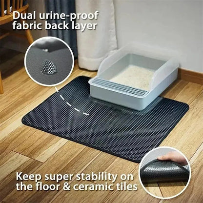 Cat Litter Mat Pet Toilet Waterproof Double Layer Pet Litter Box Mat Nonslip Sand Cat Washable Mat Clean Pad Pet Clean Supplies - petguardiansupplies