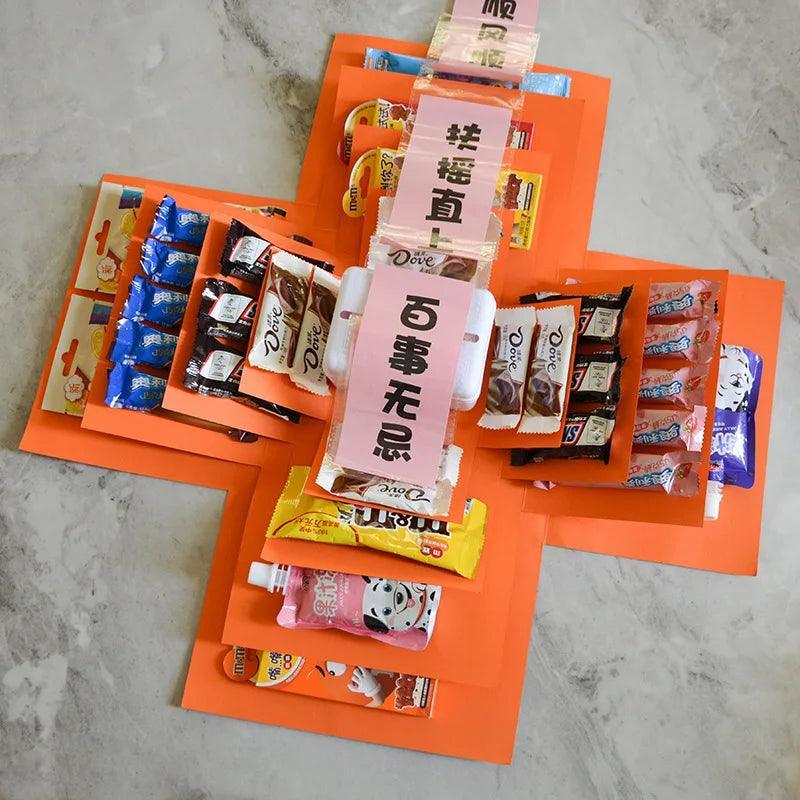 Explosion Box Diy Explosion Surprise Gift Box Assembled Handmade Snack Box For Birthday Gift Anniversary Valentines Day Wedding - petguardiansupplies