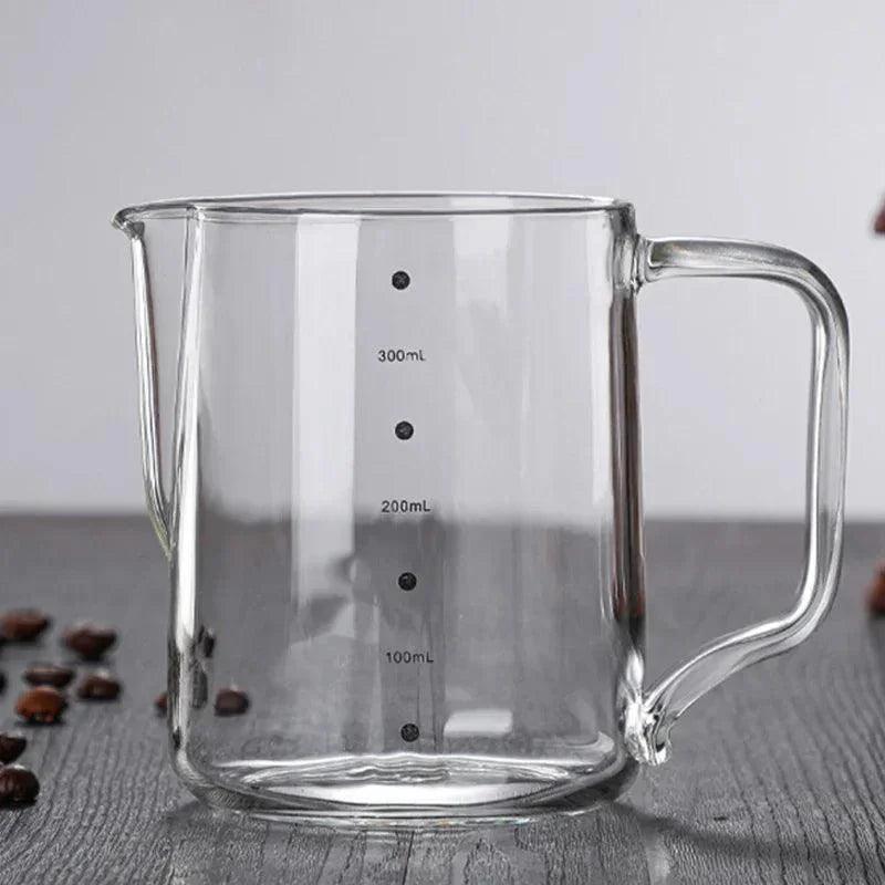 350/600ml Milk Frother Glass Milk Pitcher Barista Espresso Coffee Latte Milk Frothing Pitcher Transparent Coffee Jug with Scale - petguardiansupplies