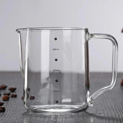 350/600ml Milk Frother Glass Milk Pitcher Barista Espresso Coffee Latte Milk Frothing Pitcher Transparent Coffee Jug with Scale - petguardiansupplies