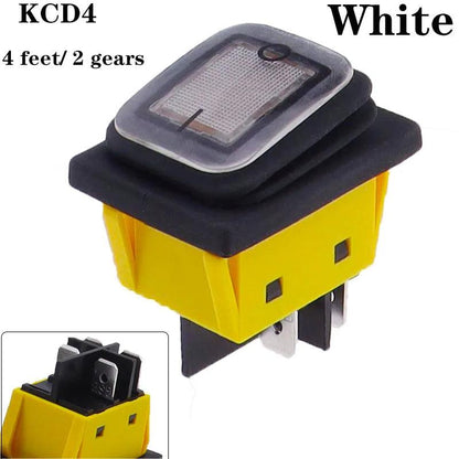 KCD4 on off 30A/250V Heavy Duty 4 pin DPST IP67 Sealed Waterproof T85 Auto Boat Marine Toggle Rocker Switch with LED 12V 220V 30 - petguardiansupplies