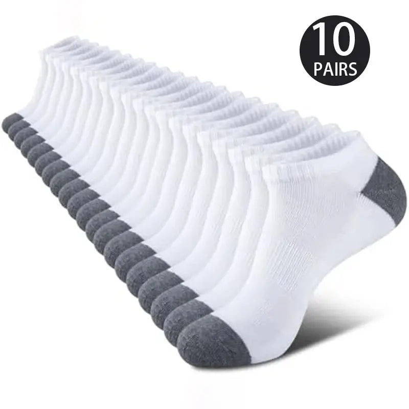 10 Pairs of High-Quality Men's Sports Fitness Running Socks For Spring and Summer Outdoor Leisure and Breathable Short Socks - petguardiansupplies