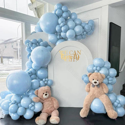 1 Set Dusty Blue Balloons Arch Twilight Pastel Baby Haze Blue Balloon Garland Kit for Birthday Baby Shower Wedding Party Decor - petguardiansupplies