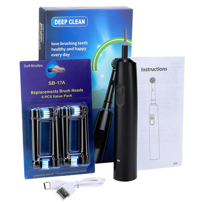 Smart Rotating Timing Electric Toothbrush, Rechargeable with 4 Heads, 5 Modes - petguardiansupplies