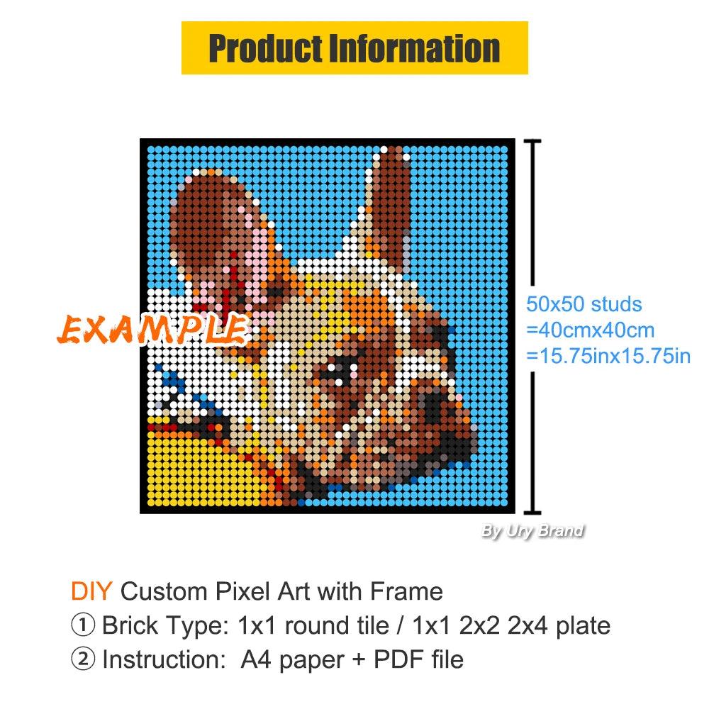 Pixel Art Custom Photo Personal Portrait Pets Kids Mosaic Painting Building Blocks Diamond Facile Unique Gift Ideas for Birthday - petguardiansupplies