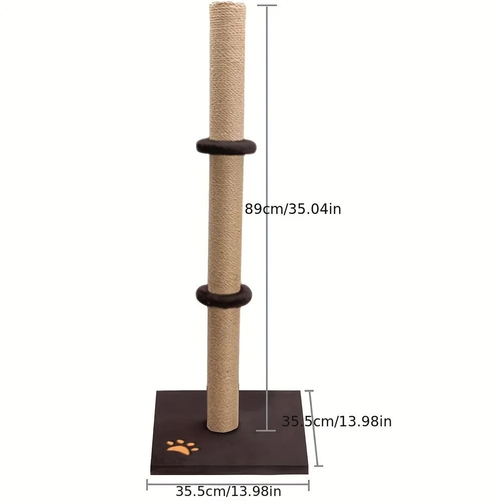 Cat Scratching Post 89cm Vertical Cat Tree Cat Pet Climbing Resting Activity Tower Stable and Sturdy with Soft Plush Carpet Cove - petguardiansupplies