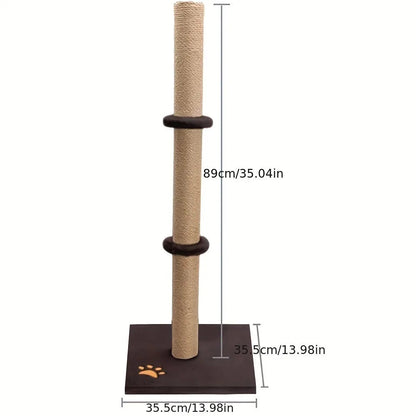 Cat Scratching Post 89cm Vertical Cat Tree Cat Pet Climbing Resting Activity Tower Stable and Sturdy with Soft Plush Carpet Cove - petguardiansupplies