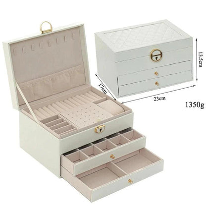 Size S/M/L Jewelry Organizer Display Travel Jewellery Case Boxes Travel Portable Jewelry Box PU Storage Organizer Earring Holder - petguardiansupplies