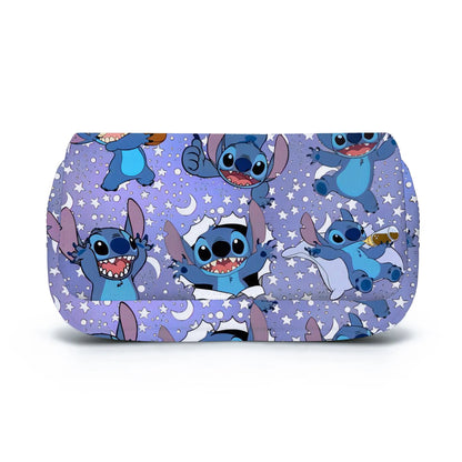 BANDAI Stitch Fully Printed Flap Pen Bag Stationery Box Cartoon Large Capacity Pencil Case Cute Anime Bags Student School Bag - petguardiansupplies