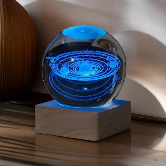 Stylish and unique crystal ball night lamp inspired by solar theme, part of the creative Milky Way Cosmos series, a perfect beds - petguardiansupplies