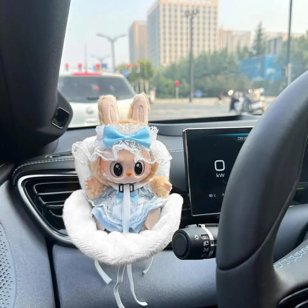 Labbubu Soft Doll Safety Seat for Car Cute Gifts - petguardiansupplies