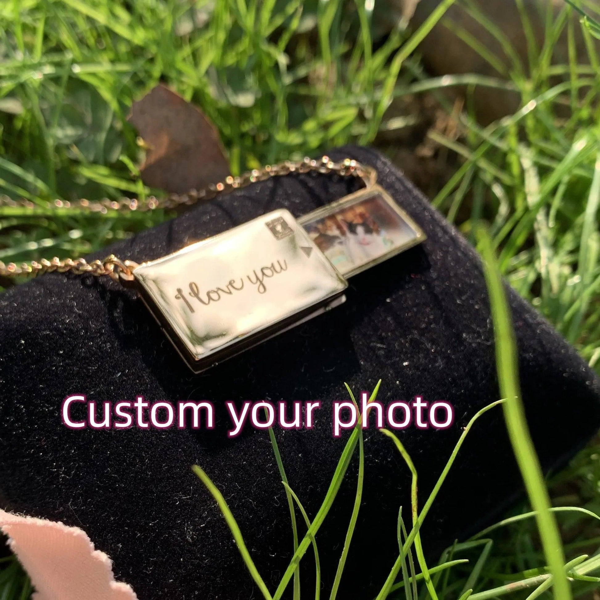 Stainless Custom Photo Message Envelope Necklace Pull-Out Envelope Pendant for Women Customized Name Jewelry Gift Mother's Day - petguardiansupplies