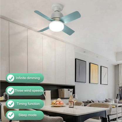 Ceiling Fan Lights E27 14W 85-264V Silent LED Electric Ceiling Fan Lamp With Remote Control for Living Room Bedroom Balcony - petguardiansupplies