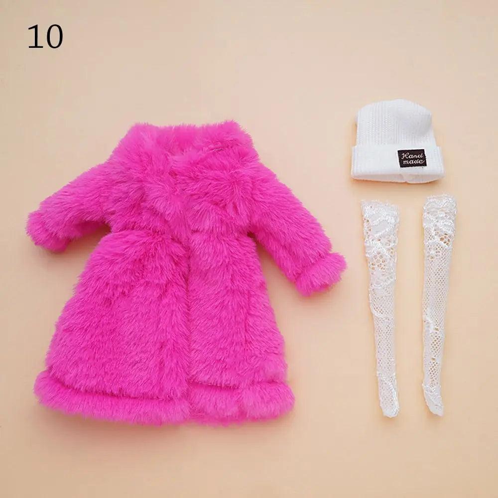 1 Set Fashion 30cm Doll Plush Overcoat Casual Wear Doll Winter Hats Socks Coat Tops for 1/6 Doll Clothes Cute Dolls Accessories - petguardiansupplies