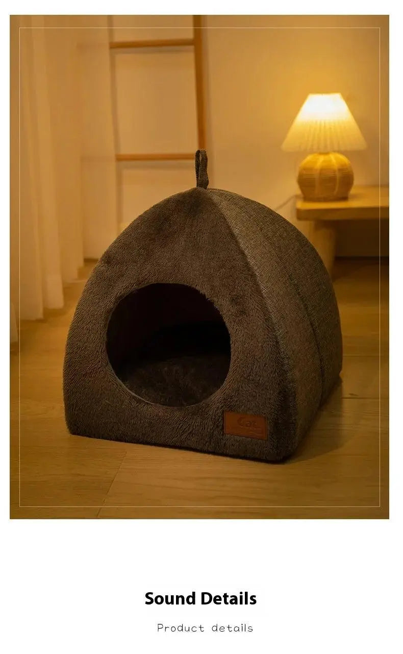 New Triangle Cat Nest Closed Cat House Pet Nest Warm and Thickened Deep Sleep Dog Nest Pet Supplies Closed Cat bed cat tents - petguardiansupplies