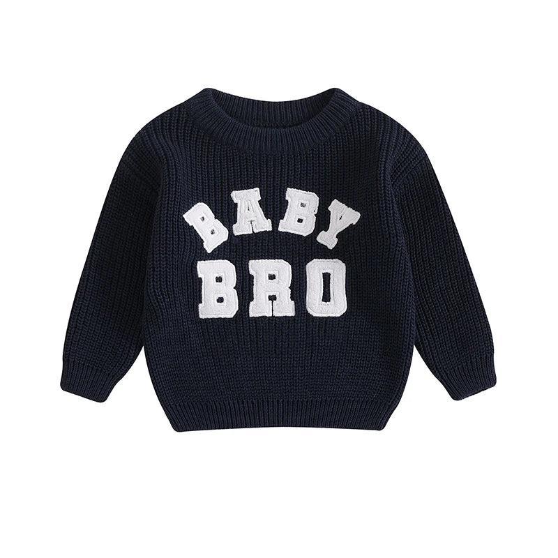 FOCUSNORM 0-18M Autumn Baby Boys Sweater 4 Colors Letter Embroidery Long Sleeve Round Neck Knitwear Pullover - petguardiansupplies