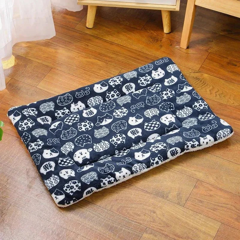 Flannel Pet Sleeping Mat Dog Bed Cat Litter Puppy Bed Dog Sofa Lovely Mattress Cushion for Small Large Dog Blanket Pet Supplies - petguardiansupplies