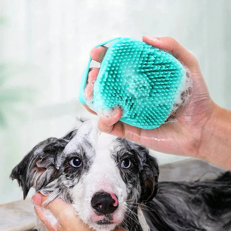 Pet Bathing Brush Soft Silicone Massager Shower Gel Bathing Brush Clean Tools Comb Dog Cat Cleaning Grooming Supplies - petguardiansupplies