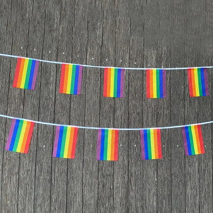 xvggdg Rainbow string Flags 20pcs/set Rainbow Peace Flags Banner LGBT Pride Lesbian Gay Parades string - petguardiansupplies