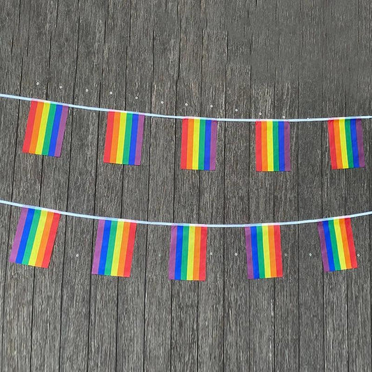 xvggdg Rainbow string Flags 20pcs/set Rainbow Peace Flags Banner LGBT Pride Lesbian Gay Parades string - petguardiansupplies