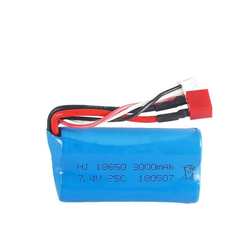 Battery For Wltoys 144001 A959-B A969-B A979-B K929-B 12428 12423 10428 RC Car Spare Parts 18650 2S 7.4V 3000mah lipo Battery - petguardiansupplies