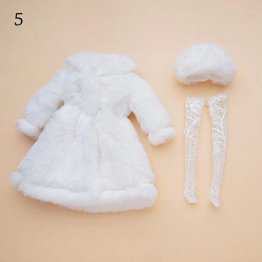 1 Set Fashion 30cm Doll Plush Overcoat Casual Wear Doll Winter Hats Socks Coat Tops for 1/6 Doll Clothes Cute Dolls Accessories - petguardiansupplies