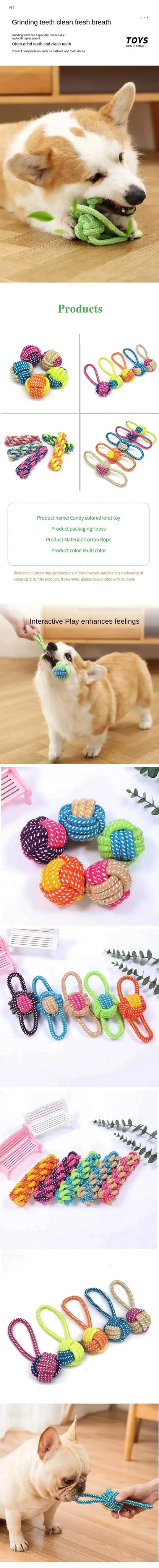 Pet Dog Toys for Large Small Dogs Toy InteractiveCotton Rope Mini Dog Toys Ball for DogsAccessories Toothbrush Chew Puppy Toy - petguardiansupplies