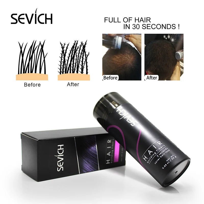 Hair Building Fibers Keratin Thicker Anti Hair Loss Products Concealer Refill Thickening Hair Fiber Powders Growth sevich 25g - petguardiansupplies