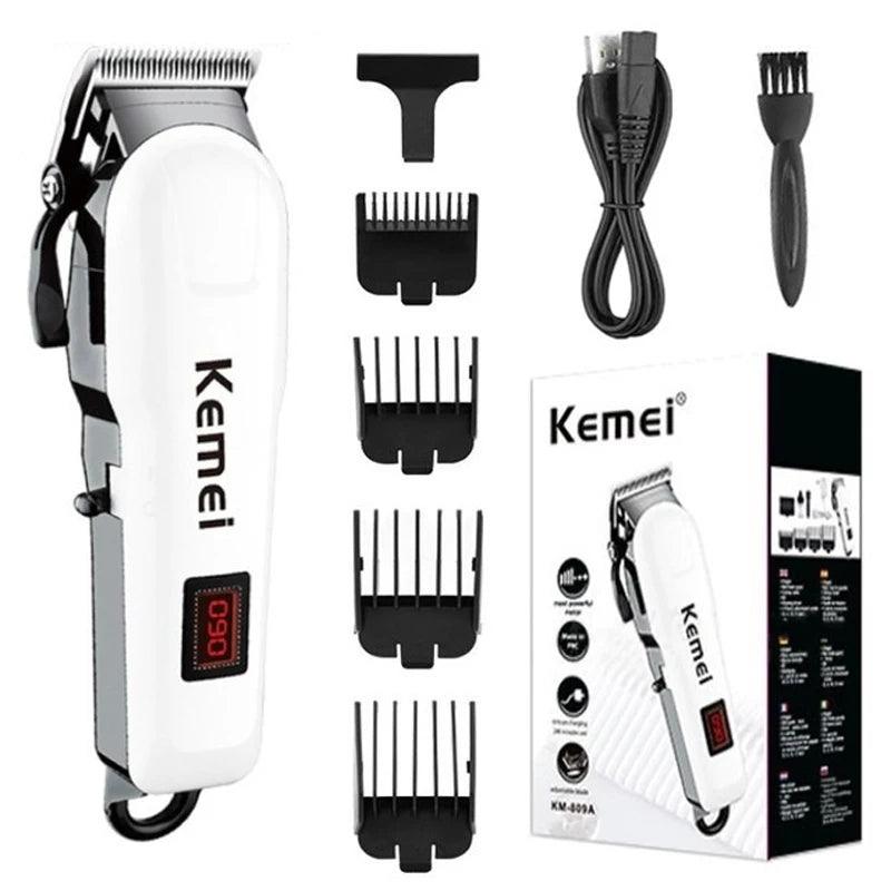 Kemei Professional hair clipper cordless hair trimmer beard for men electric hair cutting kit rechargeable haircut machine - petguardiansupplies