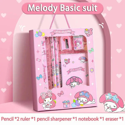 Sanrio Kuromi Melody Cinnamoroll Stationery Gift Box Girls Primary School 12-Piece School Supplies for Children Kawaii New Hot - petguardiansupplies