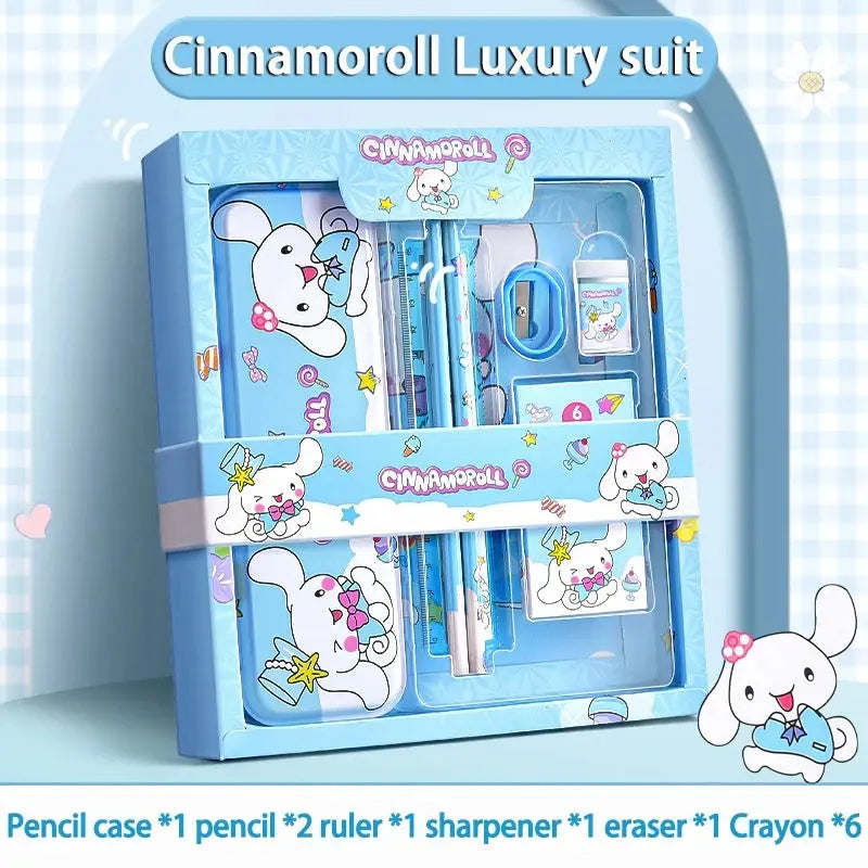 Sanrio Kuromi Melody Cinnamoroll Stationery Gift Box Girls Primary School 12-Piece School Supplies for Children Kawaii New Hot - petguardiansupplies