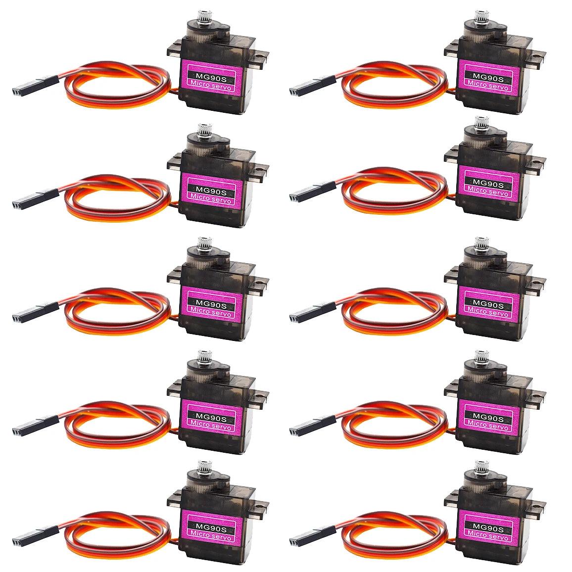 2/4/5/10/20 Pcs MG90S All metal gear 9g Servo SG90 Upgraded version For Rc Helicopter Plane Boat Car MG90 9G Trex 450 RC Robot - petguardiansupplies