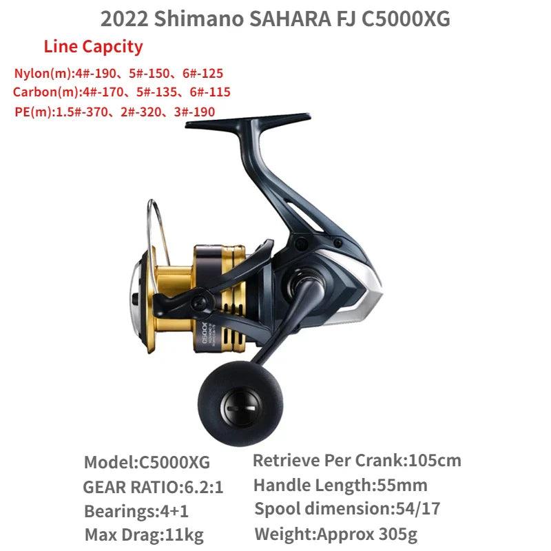 2022 Shimano SAHARA FJ 500 1000 C2000S C2000SHG 2500 2500SHG C3000 C3000DH 4000 4000XG C5000XG Spinning Fishing Saltwater - petguardiansupplies