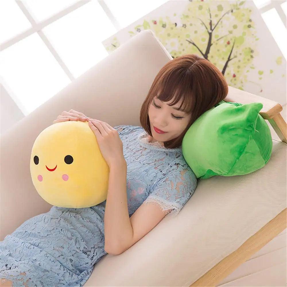 Giant Peas in A Pod Plush Toy Cute Bean Pea Pod Shape Pillow Stuffed Toys Plant Doll Creative Sleeping Pillow Home Decoration - petguardiansupplies