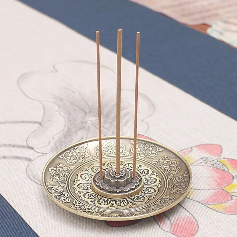 Retro Incense Holder Metal Dragon And Phoenix Lotus Incense Burners For Incense Sticks Cone Censer Plate Buddhism Home Decor - petguardiansupplies