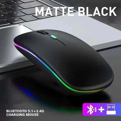 Tablet Phone Computer Bluetooth Wireless Mouse Charging Luminous 2.4G USB Wireless Mouse Portable Mouse - petguardiansupplies