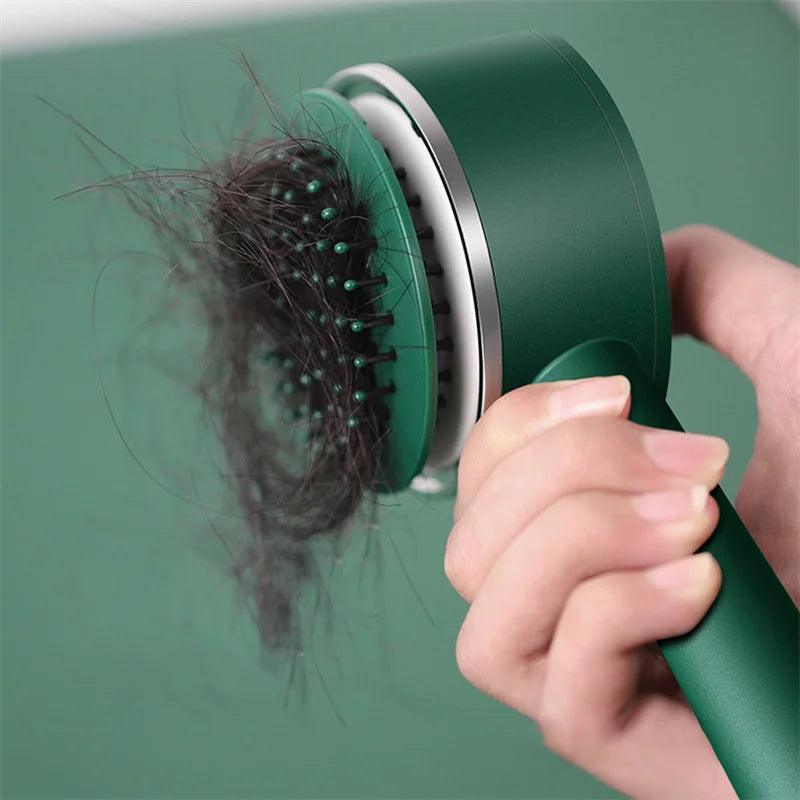 Self Cleaning Hairbrush Women Hair Brush One-key Cleaning Hair Loss Airbag Scalp Massage Comb Anti-Static Hairbrush Dropshipping - petguardiansupplies