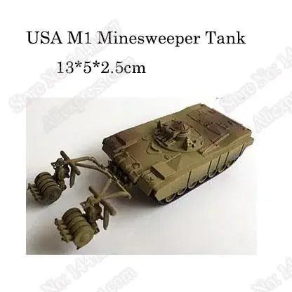 1pcs 1:72 4D Plastic Assemble Tank Kits World War II Model Puzzle Assembling Military Sand Table Toys For Children - petguardiansupplies