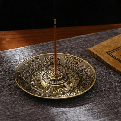 Retro Incense Holder Metal Dragon And Phoenix Lotus Incense Burners For Incense Sticks Cone Censer Plate Buddhism Home Decor - petguardiansupplies