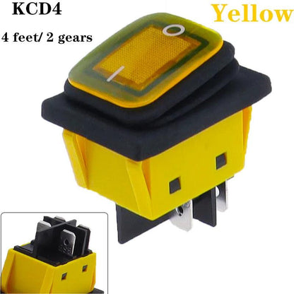 KCD4 on off 30A/250V Heavy Duty 4 pin DPST IP67 Sealed Waterproof T85 Auto Boat Marine Toggle Rocker Switch with LED 12V 220V 30 - petguardiansupplies